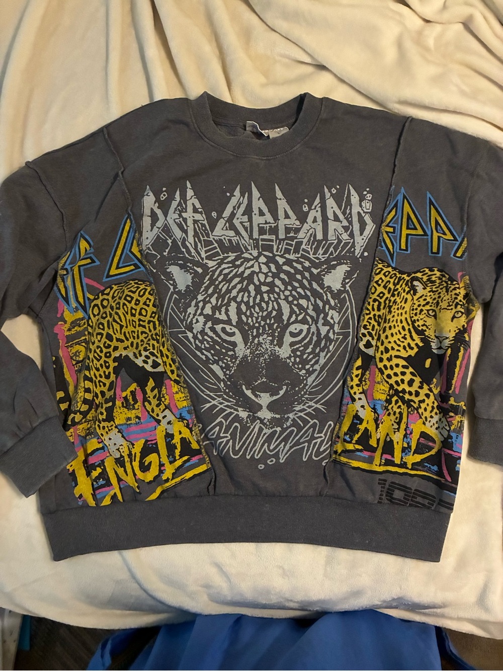 Def Leppard Men's Crewneck Sweatshirt with Long Sleeves size Large (spot bottom)